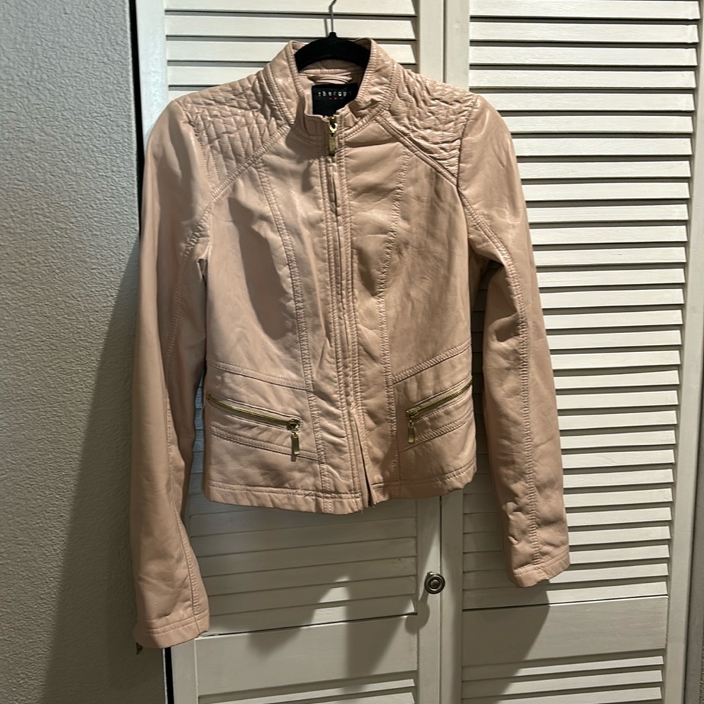 Faux leather moto jacket